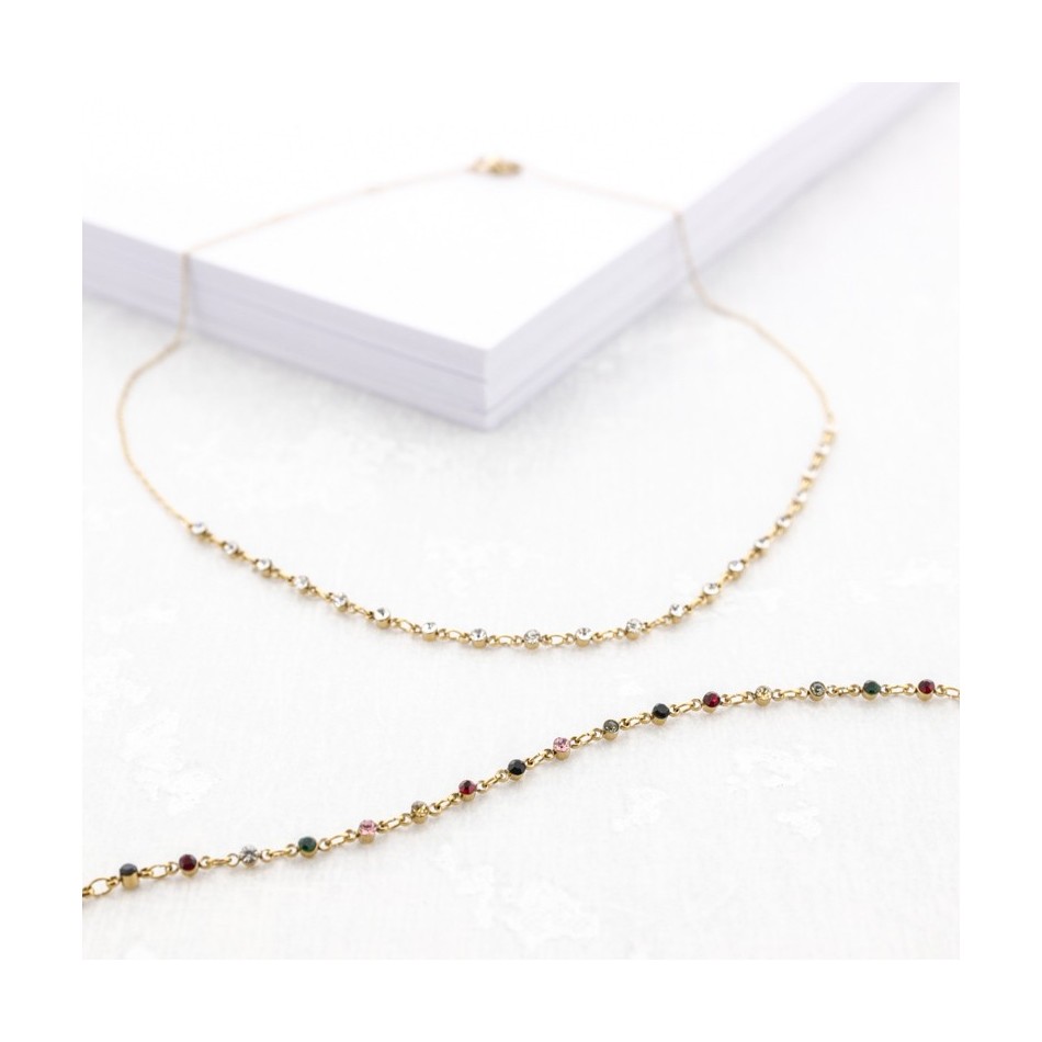 COLLAR BRILLANTES ACERO