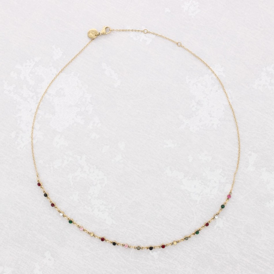 COLLAR BRILLANTES ACERO