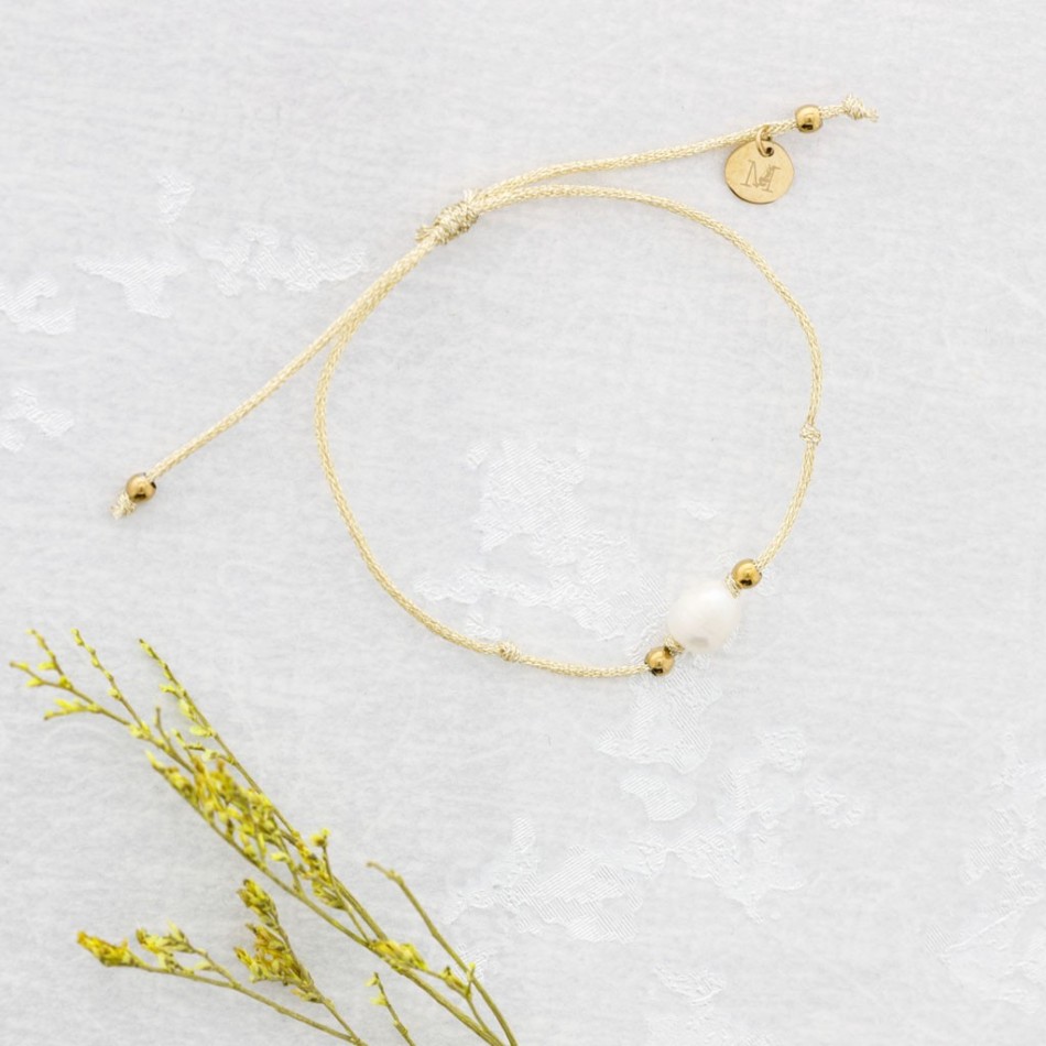 PULSERA PERLA ACERO