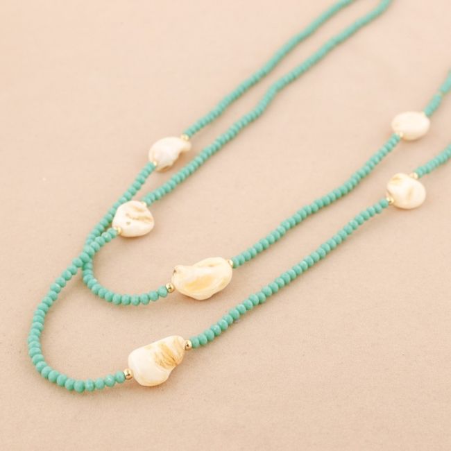 NACRE CRYSTALS LONG NECKLACE 1.5Mx4MM
