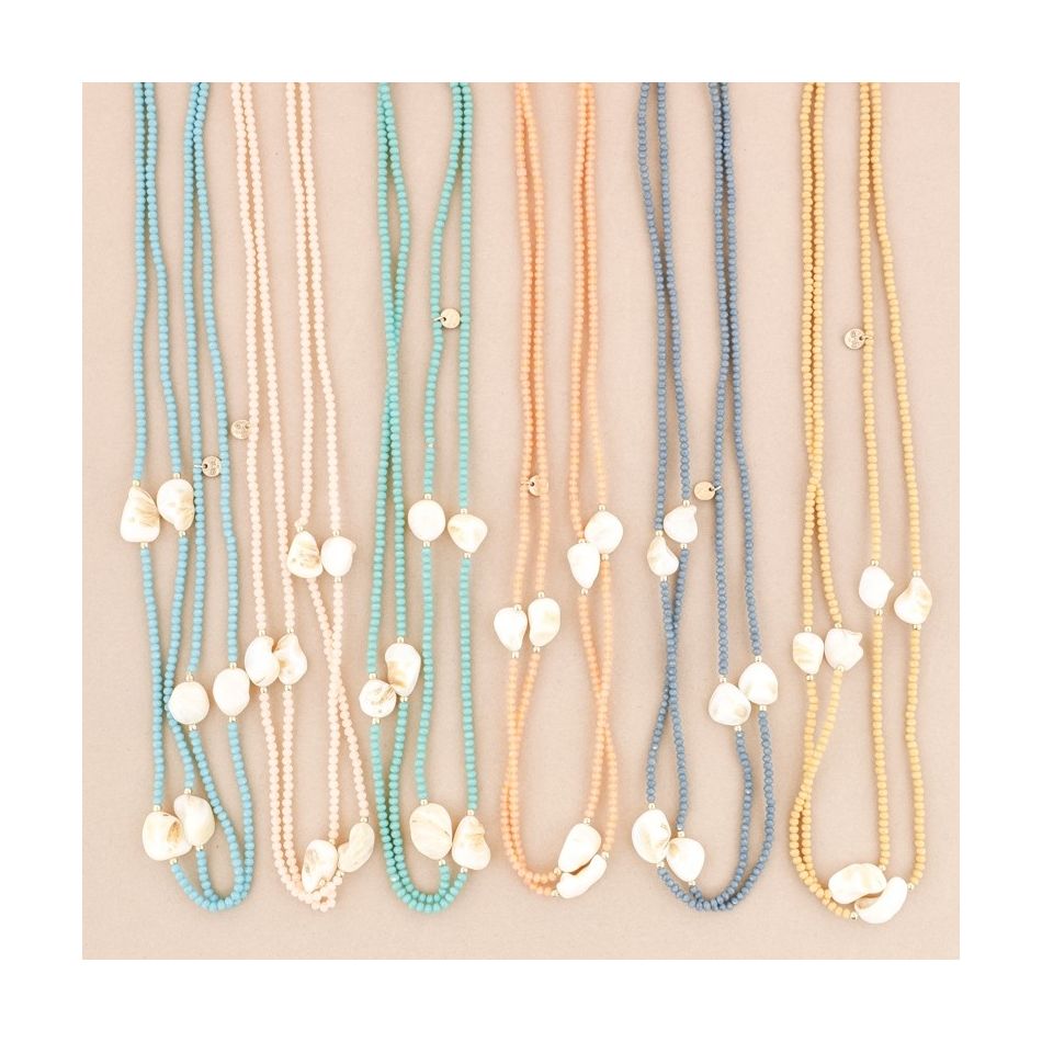 NACRE CRYSTALS LONG NECKLACE 1.5Mx4MM