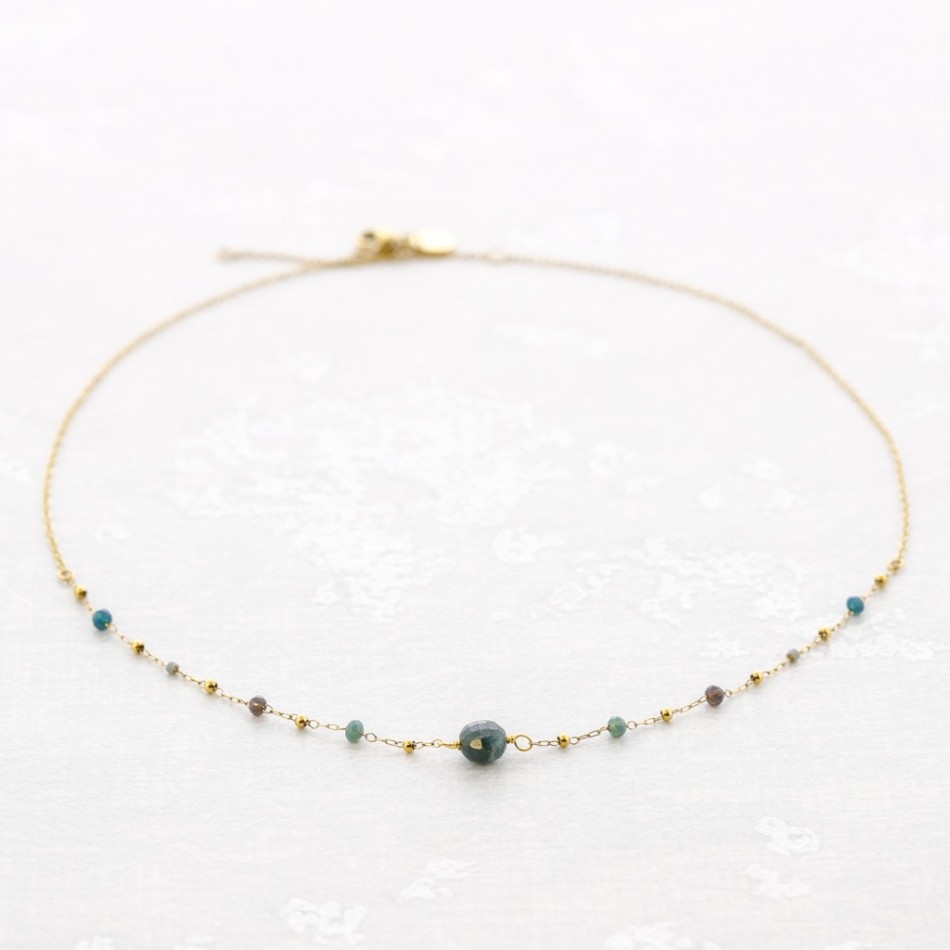 COLLAR PIEDRAS ACERO