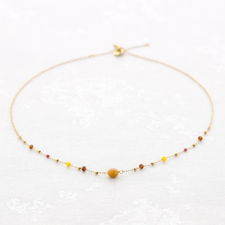 COLLAR PIEDRAS ACERO