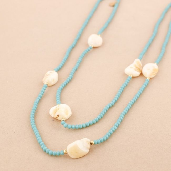 NACRE CRYSTALS LONG NECKLACE 1.5Mx4MM