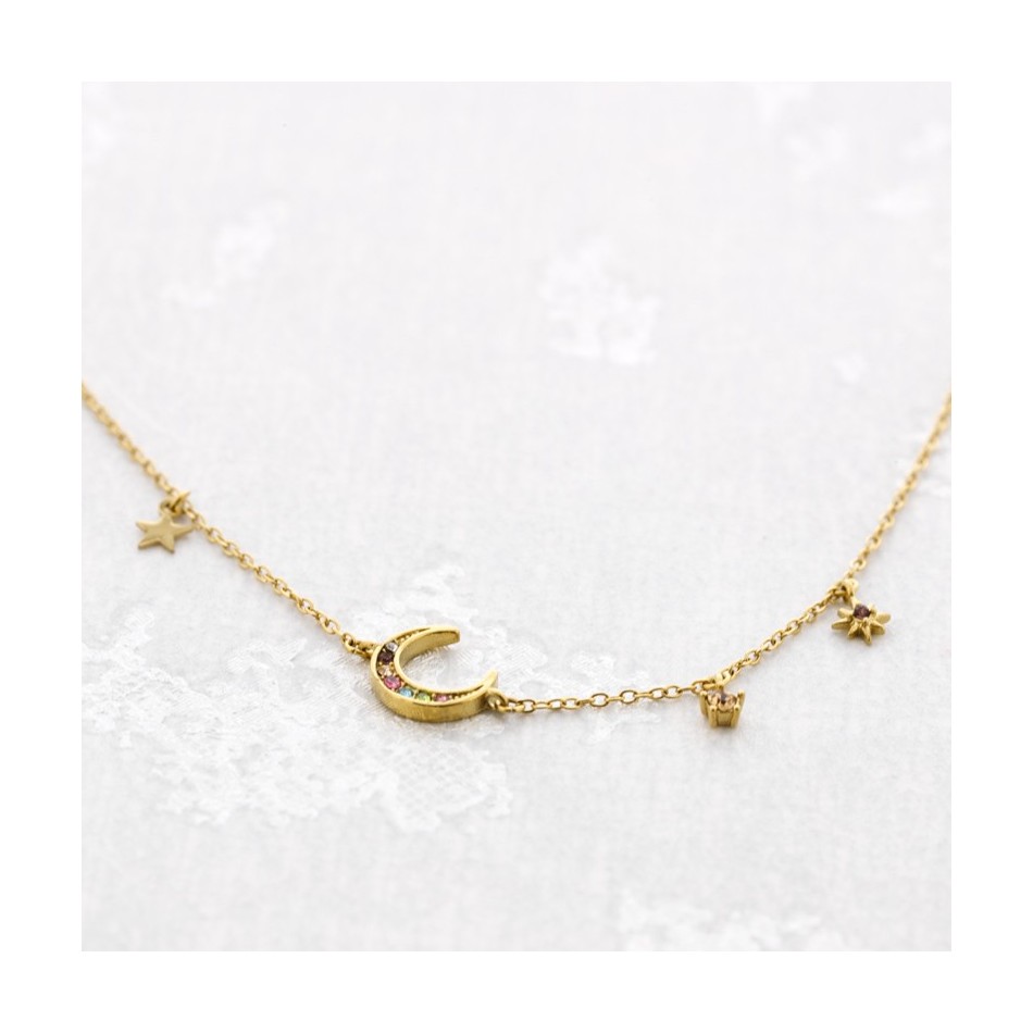 COLLAR LUNA ESTRELLAS ACERO