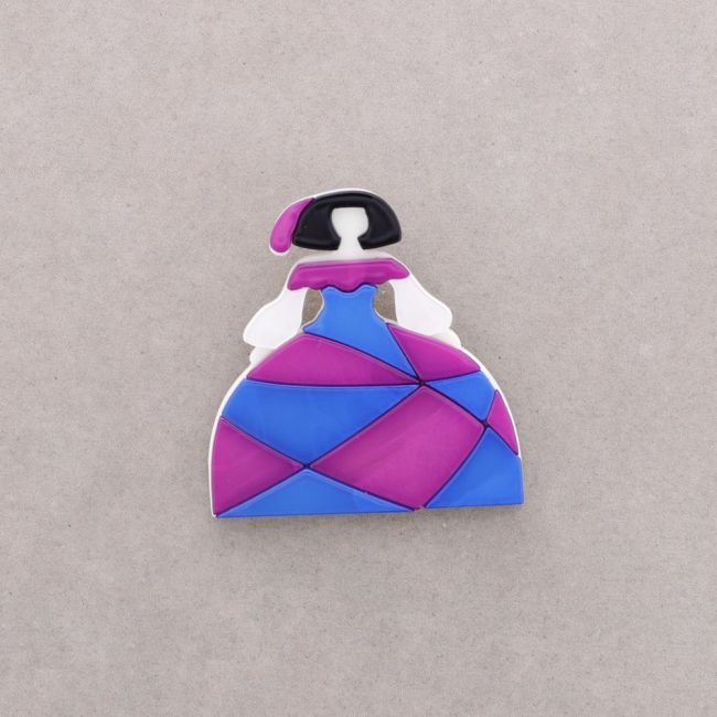 RESIN MENINA BROOCH