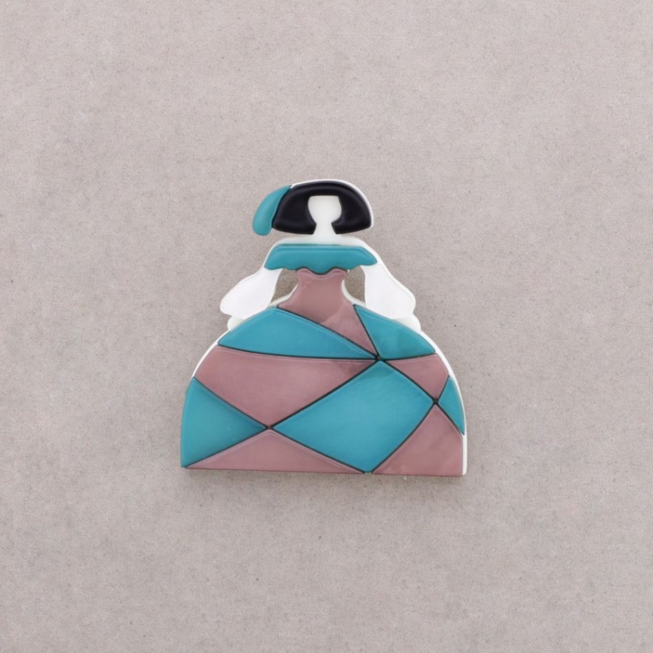 BROCHE MENINA RESINA
