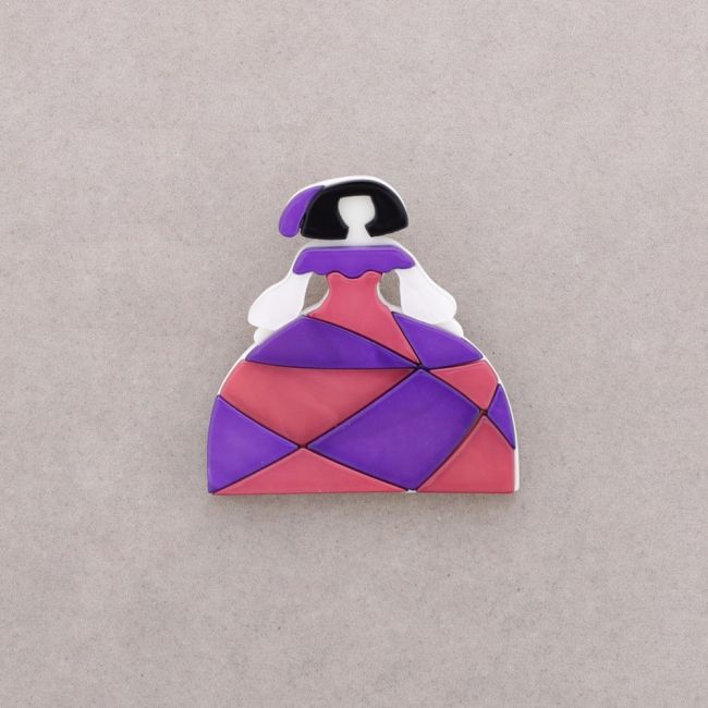 BROCHE MENINA RESINA