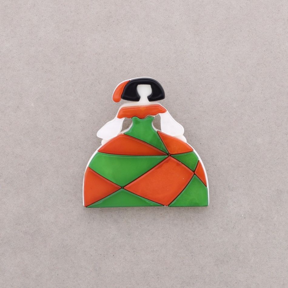 BROCHE MENINA RESINA