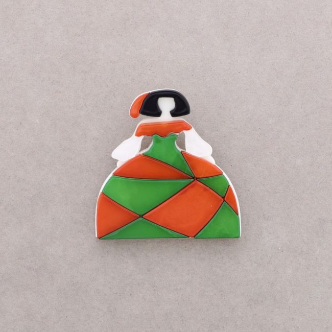 BROCHE MENINA RESINA