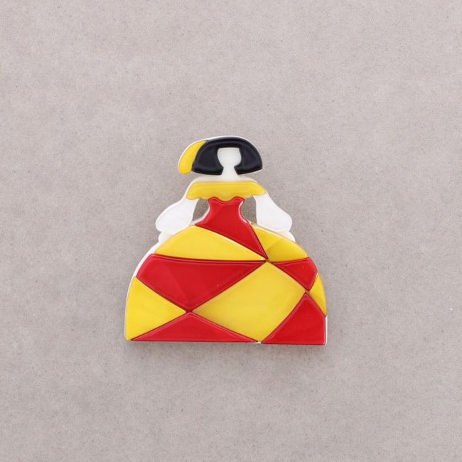 BROCHE MENINA RESINA