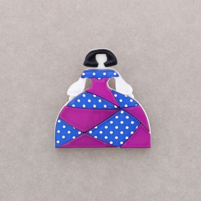 BROCHE MENINA RESINA