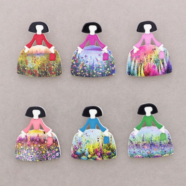 BROCHE MENINA RESINA