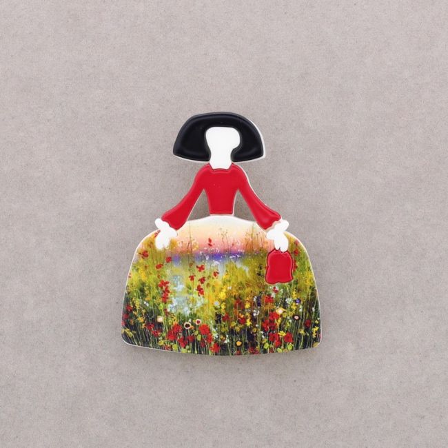 RESIN MENINA BROOCH
