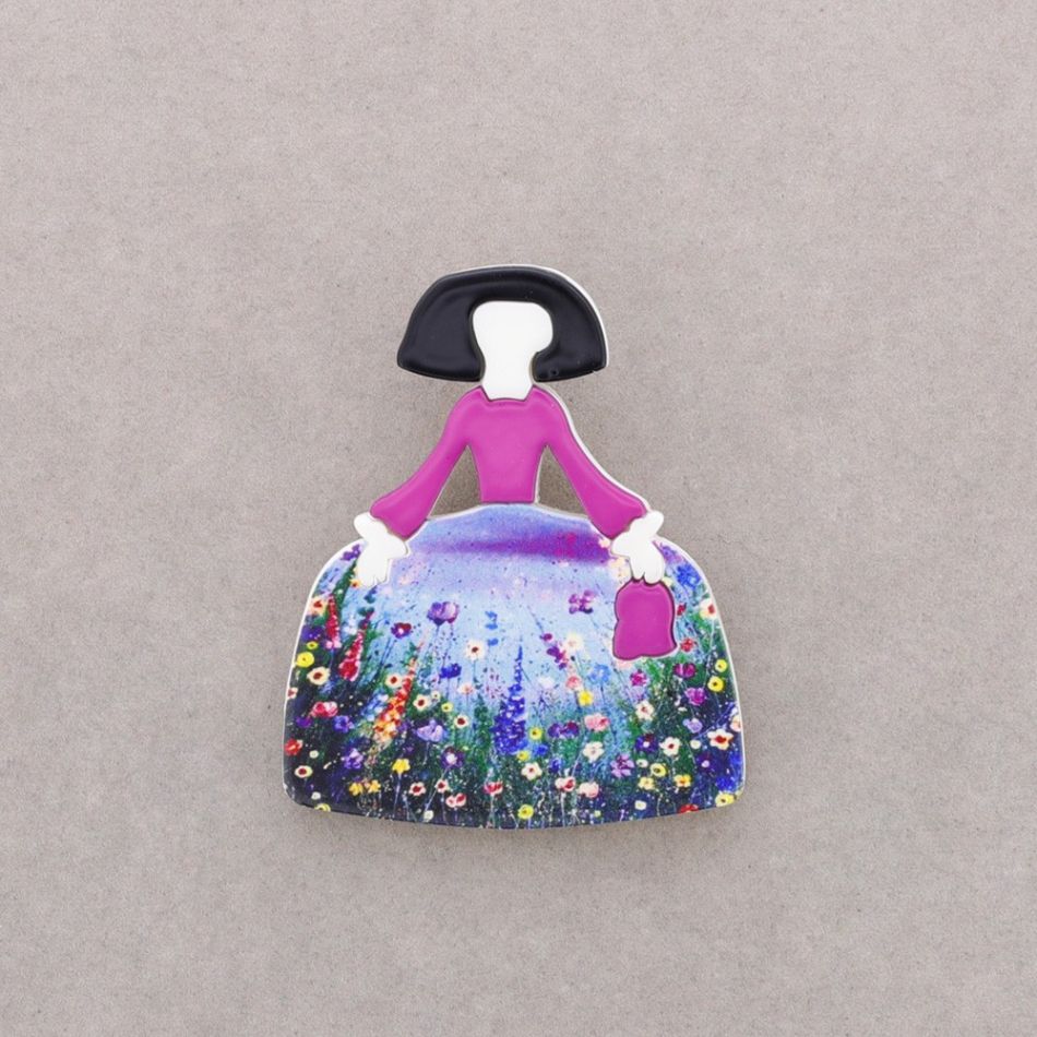BROCHE MENINA RESINA