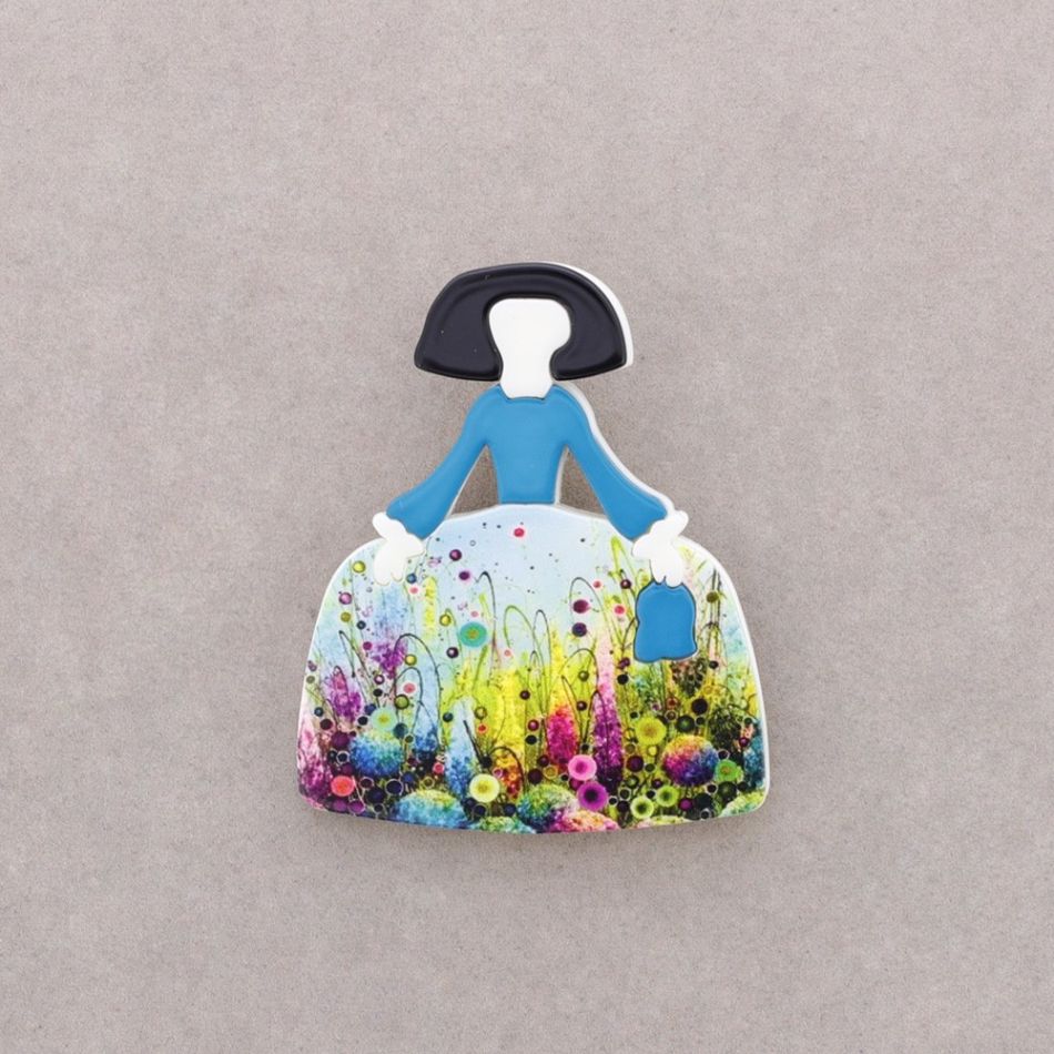 BROCHE MENINA RESINA