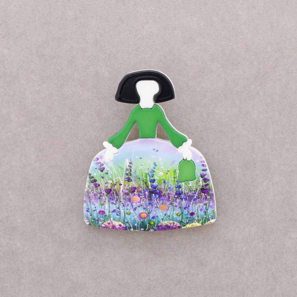 BROCHE MENINA RESINA