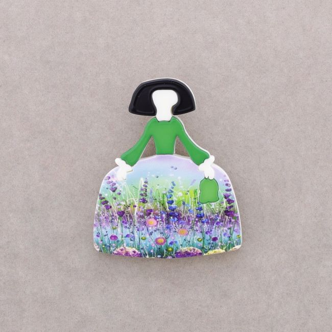 BROCHE MENINA RESINA