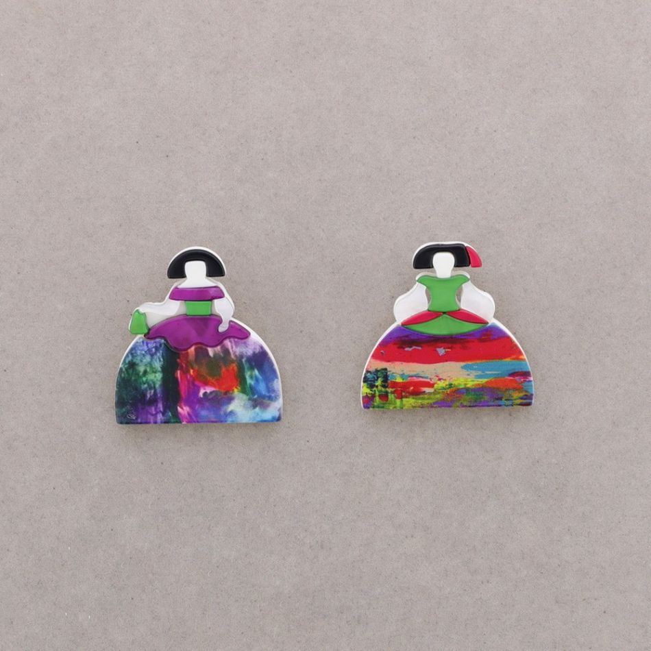 BROCHE SET 2 MENINAS RESINA