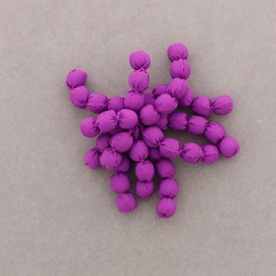 FLOWER BROOCH WITH COATED BALLS