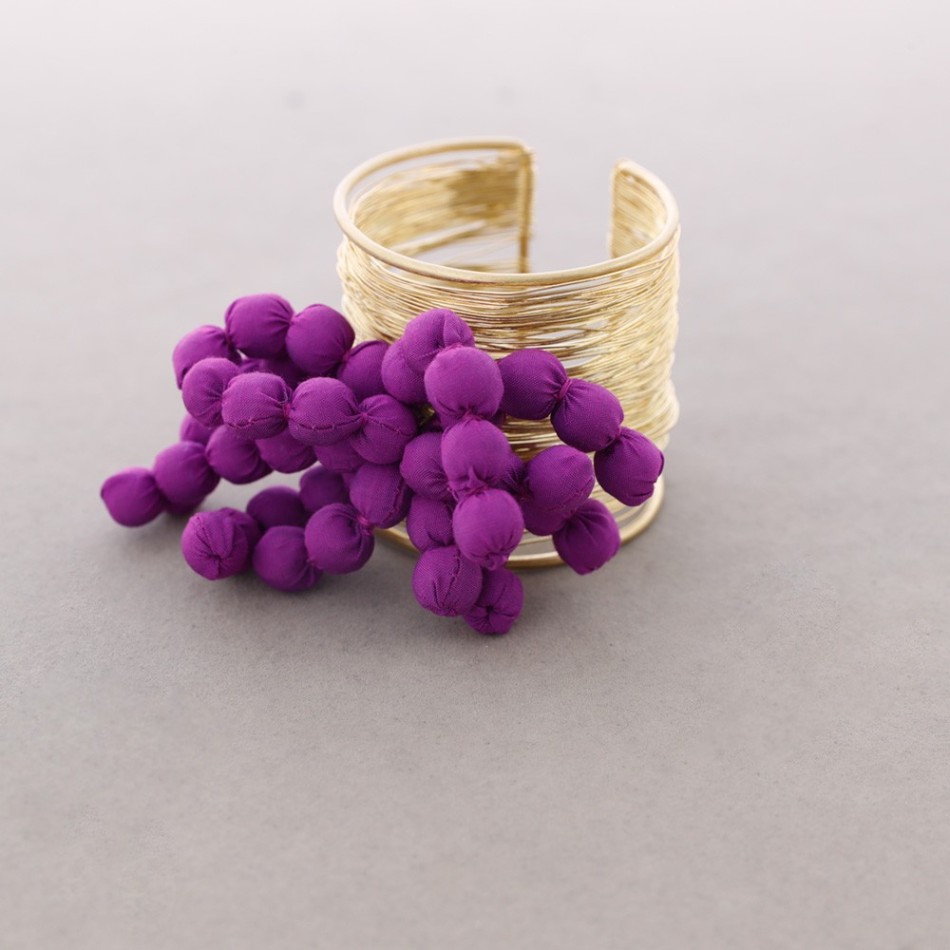 PULSERA METAL FLOR BOLAS REVESTIDAS