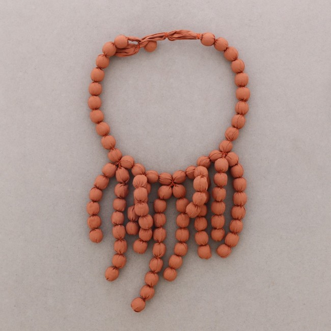 NECKLACE WITH COATED BALLS PENDANTS