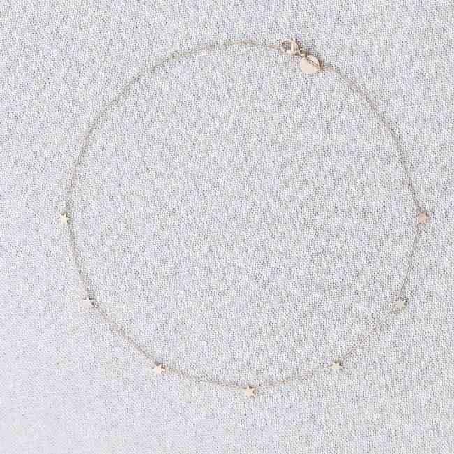 STEEL SHORT NECKLACE SEVEN LITTLE STARS