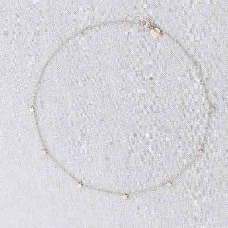 STEEL SHORT NECKLACE SEVEN LITTLE STARS