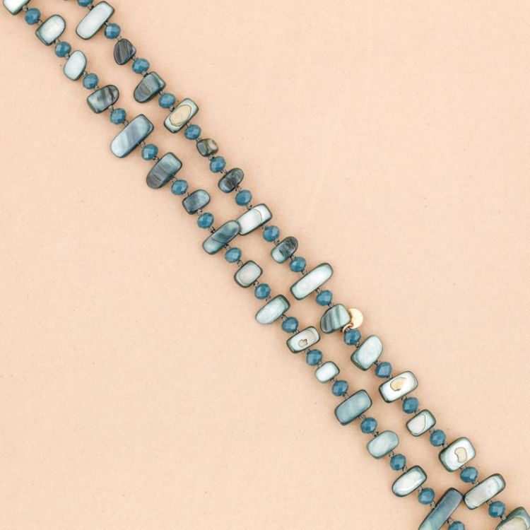 NACRE CRYSTALS LONG NECKLACE 1.2x8MM
