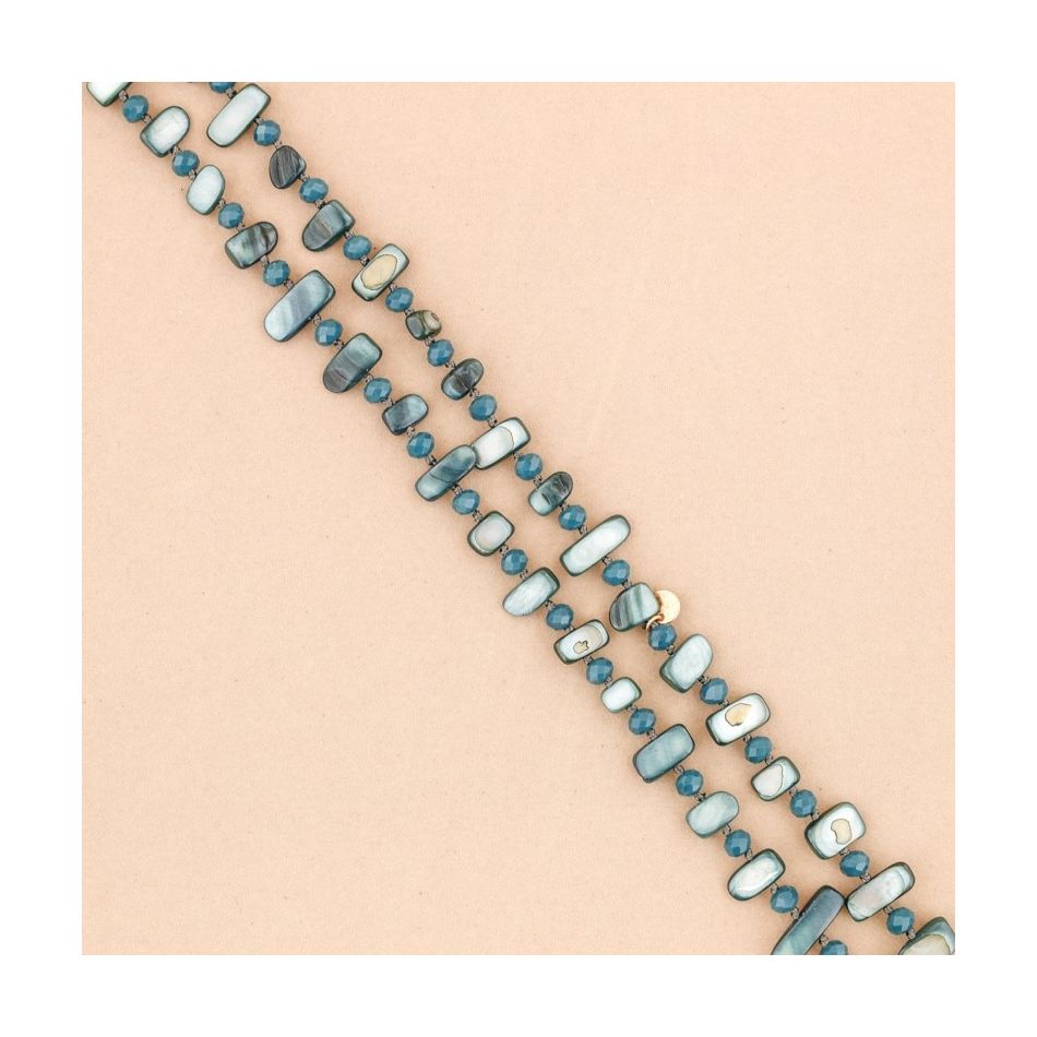 NACRE CRYSTALS LONG NECKLACE 1.2x8MM