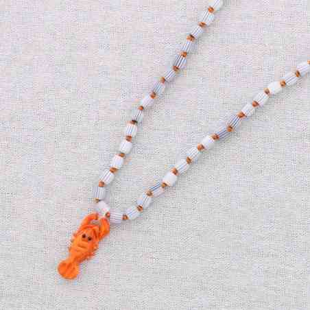 STEEL NECKLACE WITH CRYSTALS PENDANT