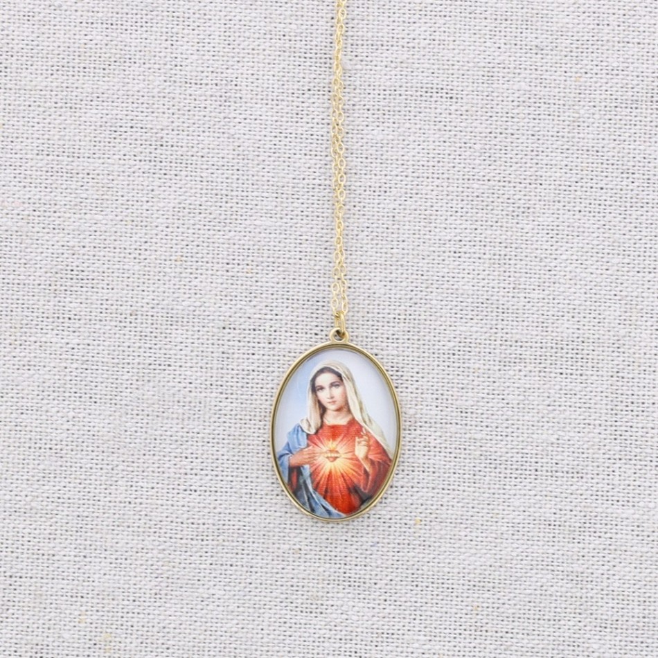 GARGANTILLA ACERO COLGANTE VIRGEN