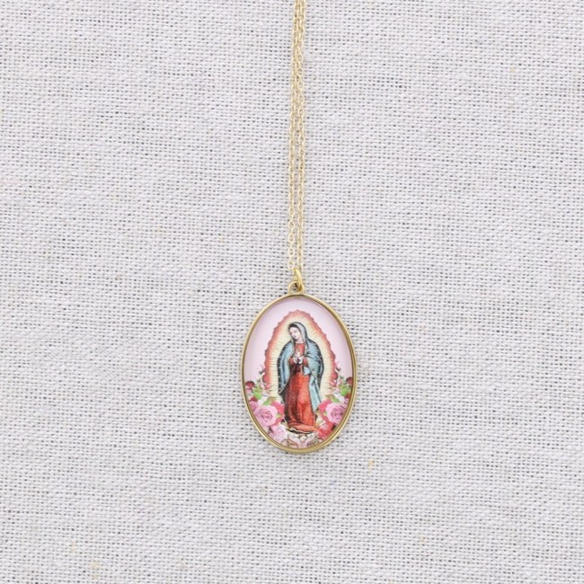 GARGANTILLA ACERO COLGANTE VIRGEN