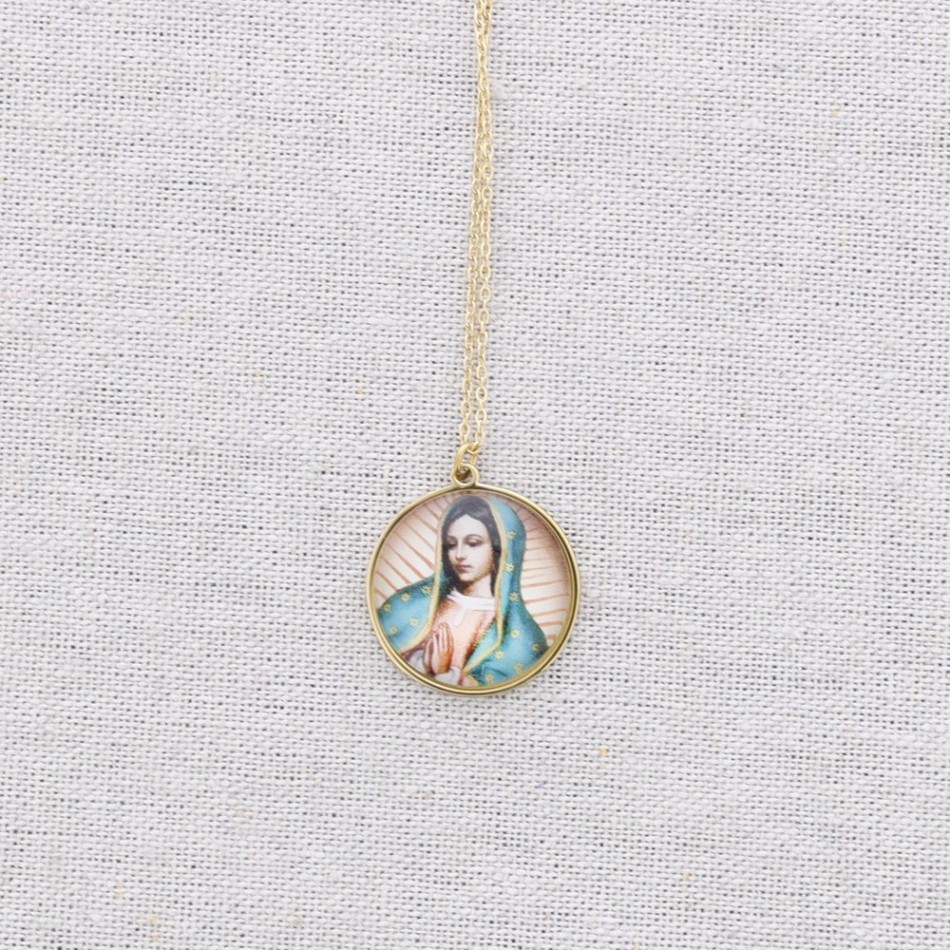 GARGANTILLA ACERO COLGANTE VIRGEN