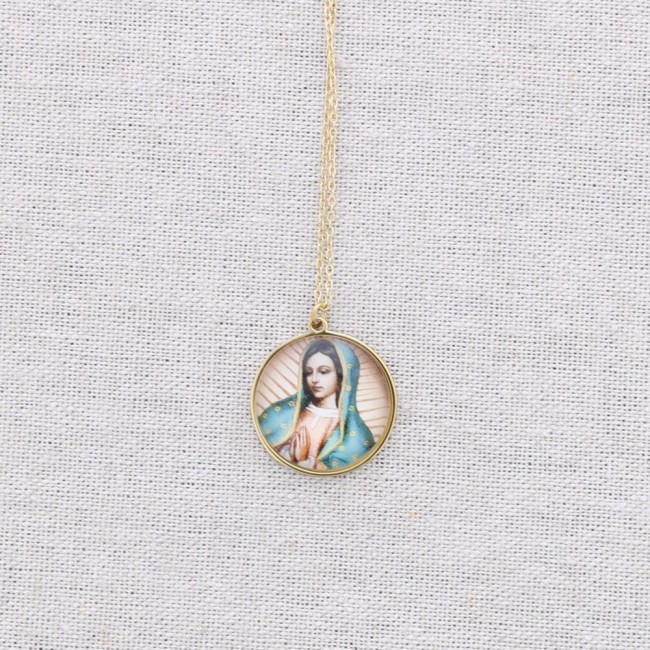 GARGANTILLA ACERO COLGANTE VIRGEN