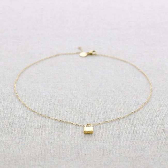 STEEL PADLOCK PENDANT SHORT NECKLACE