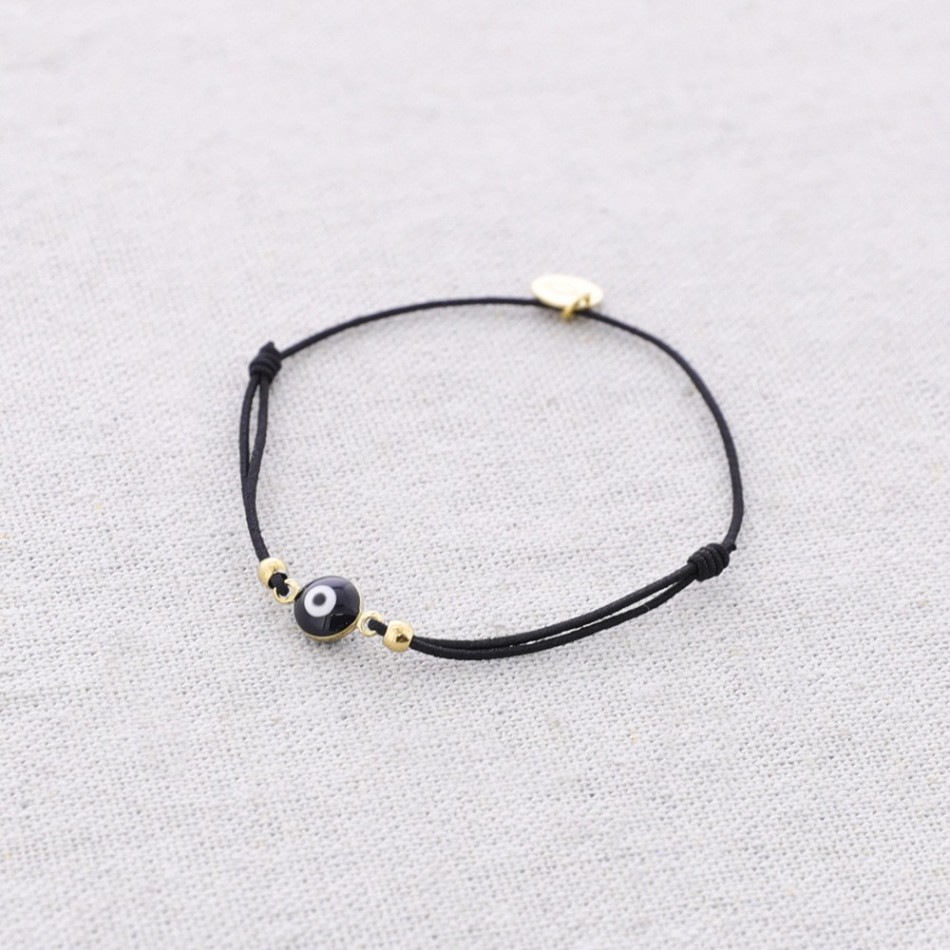 PULSERA ELÁSTICA ACERO OJO TURCO ESMALTE