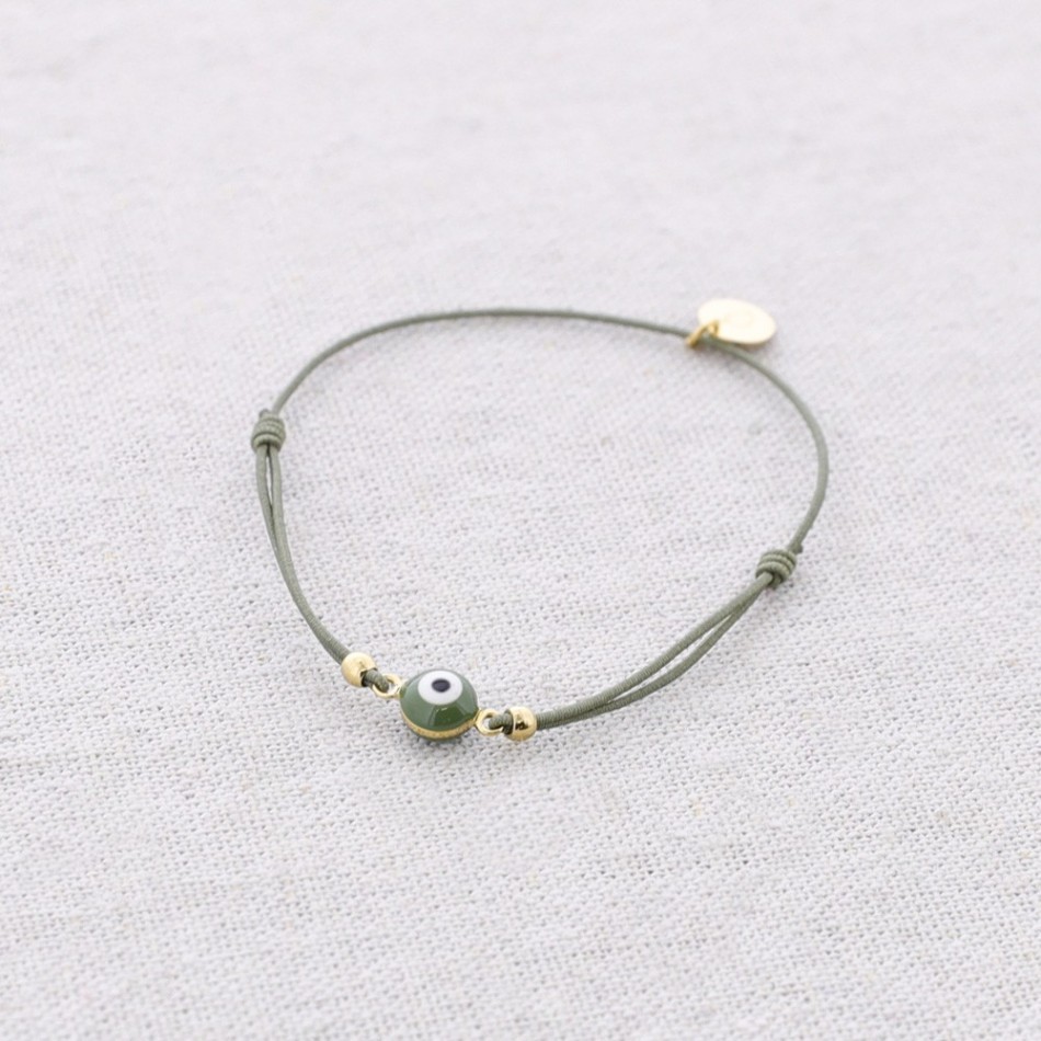 PULSERA ELÁSTICA ACERO OJO TURCO ESMALTE