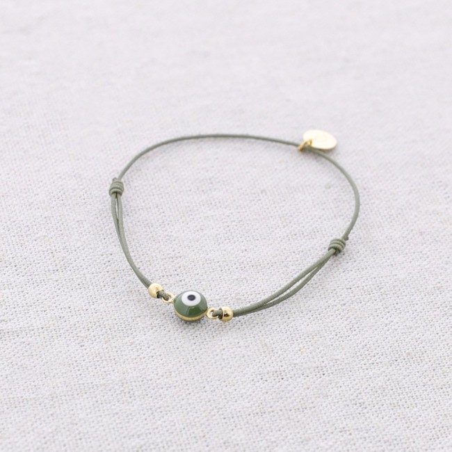 PULSERA ELÁSTICA ACERO OJO TURCO ESMALTE