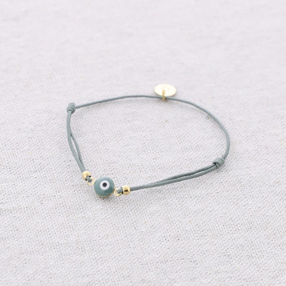 PULSERA ELÁSTICA ACERO OJO TURCO ESMALTE