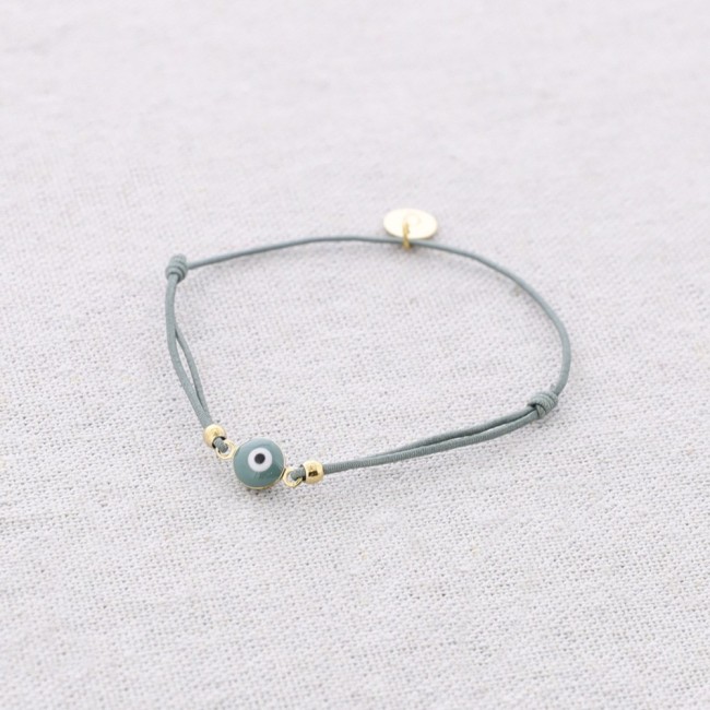PULSERA ELÁSTICA ACERO OJO TURCO ESMALTE