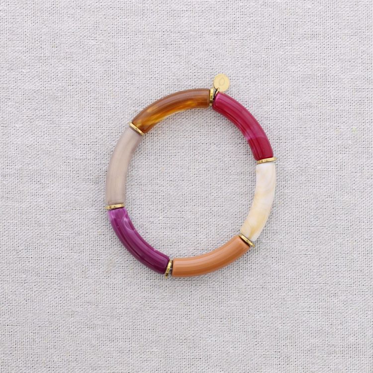 PULSERA ACERO TUBOS RESINA