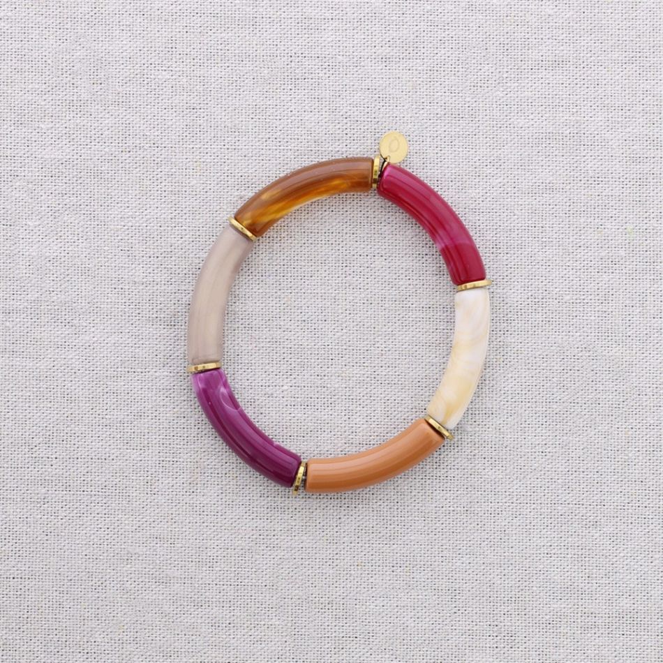 PULSERA ACERO TUBOS RESINA