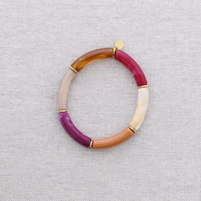 PULSERA ACERO TUBOS RESINA