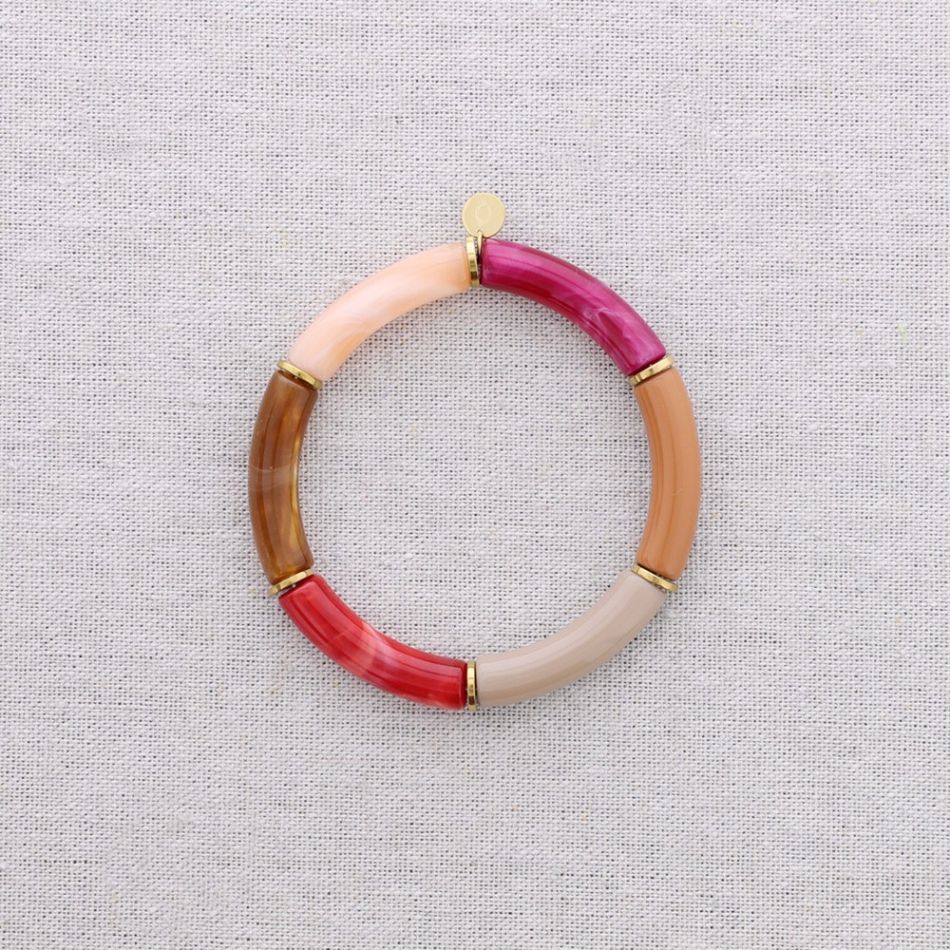 PULSERA ACERO TUBOS RESINA