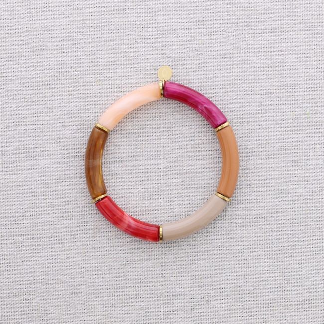 PULSERA ACERO TUBOS RESINA