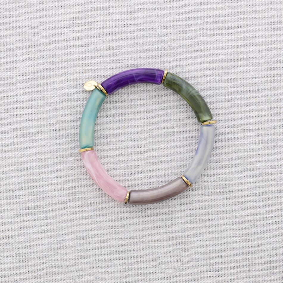 PULSERA ACERO TUBOS RESINA