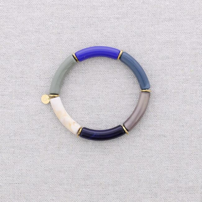 PULSERA ACERO TUBOS RESINA