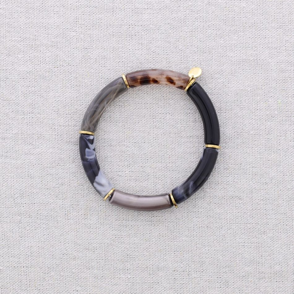 PULSERA ACERO TUBOS RESINA