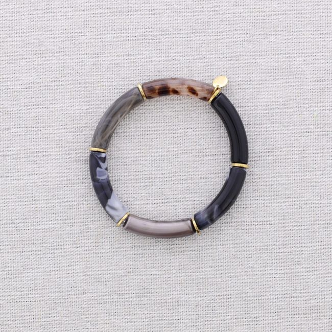 PULSERA ACERO TUBOS RESINA